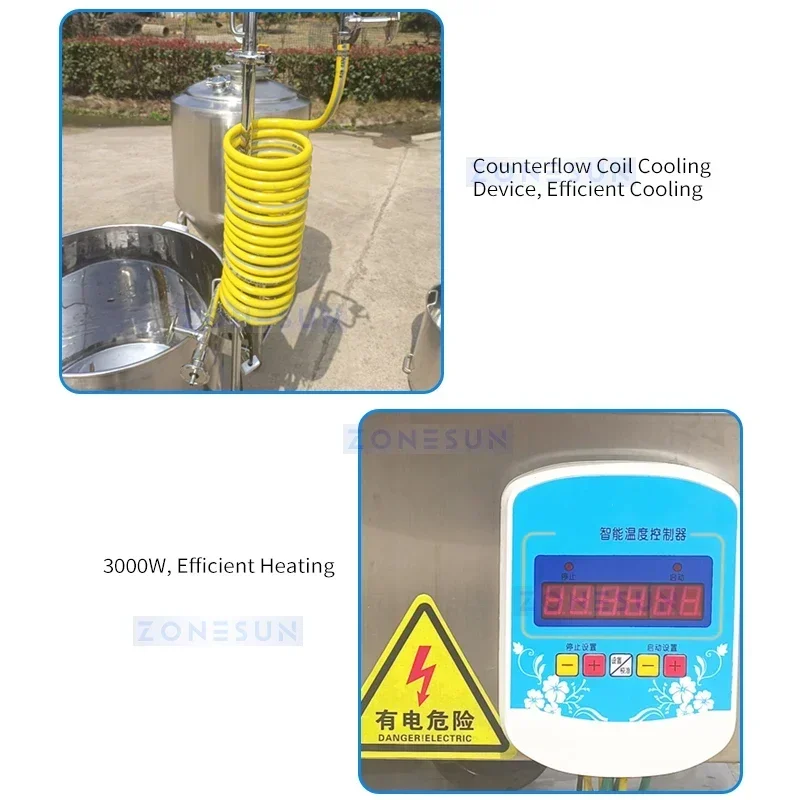 

ZONESUN ZS-MF2 Stainless Steel Mash Tun and Fermenter Set Beer Brewing Home Brew Equipment