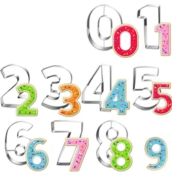 9Pcs Number Cookie Cutters Set Stainless Steel Digital Shape Biscuits Dough Cutter Cookie Fondant Cake Baking Mold Kitchen Tool
