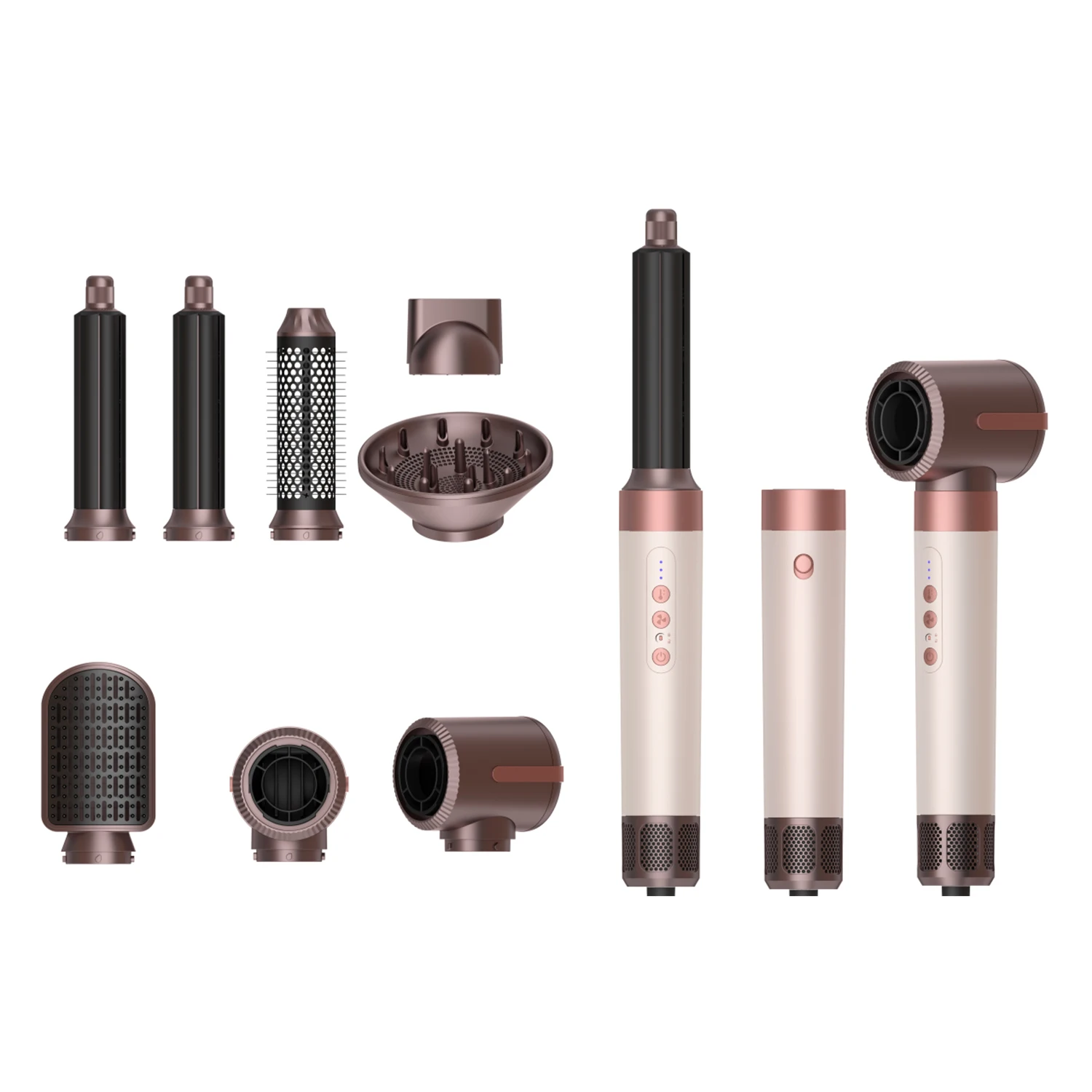 110000 RPM 7 in 1 Multi Styler Wholesale High Speed Hair Dryer Brush Strong Hot and Cold Hair Dryer Auto Wrap Hot Air Brush Comb