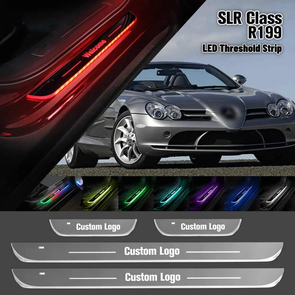 

Для Mercedes Benz SLR Class R199 2004-2010 Автомобильная фотография индивидуальный Логотип Подсветка порога двери приветственный порог фотоаксессуары