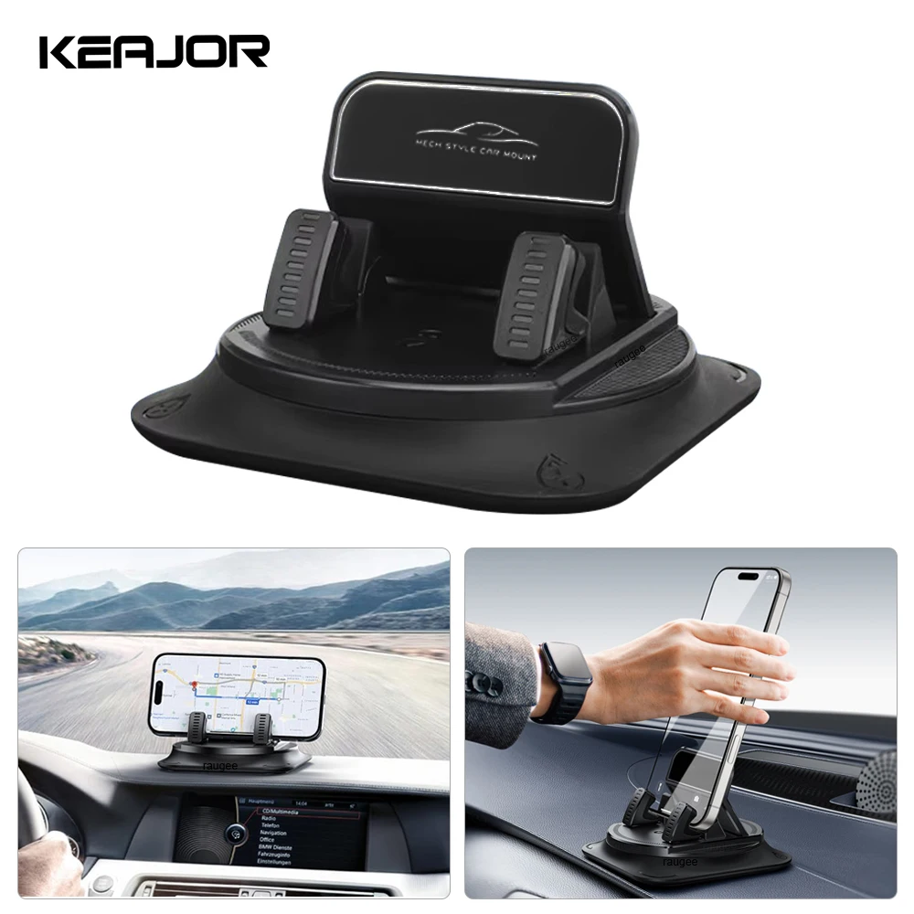 

Автомобильный держатель для телефона, универсальная автомобильная подставка для телефона для iPhone 17, 16, 15, Samsung S25 S24 360 ° Регулируемый кронштейн для крепления телефона на приборной панели автомобиля