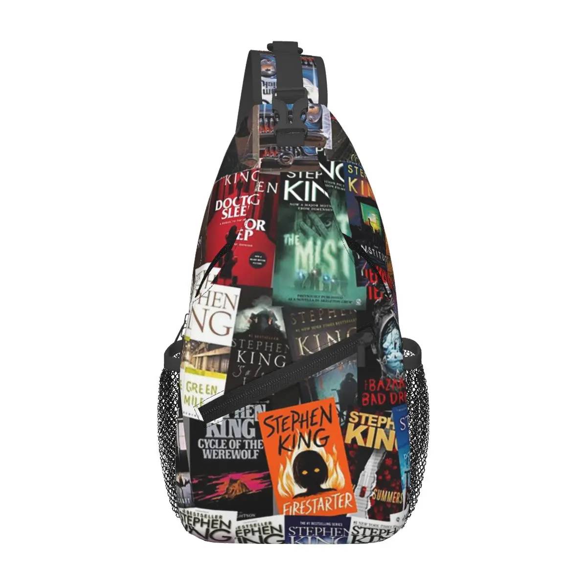 Stephen King Book Covers, Horror Bookworm Sling Backpack Sling Bag Travel Chest Bag Daypack Men Crossbody Backpack Shoulder Bag