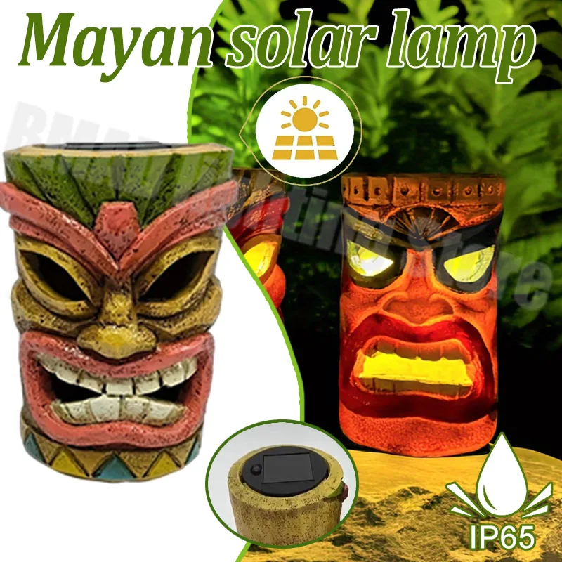 

Solar lamp tiki bar totem shape outdoor courtyard balcony garden yard lawn decoration