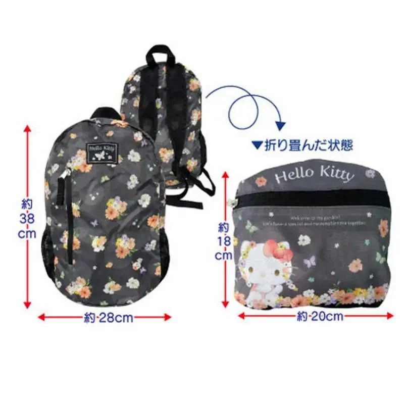 

Складной рюкзак Sanrios из водоотталкивающей ткани Оксфорд, однослойный, большой вместимости, легкий, с мультяшным рисунком, дорожная сумка через плечо