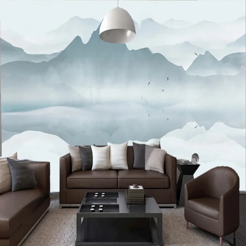 Custom Mural Wallpaper New Chinese Style Marble Landscape Decorative Wall Coverings For Living Room Bedroom Decor Wall Art
