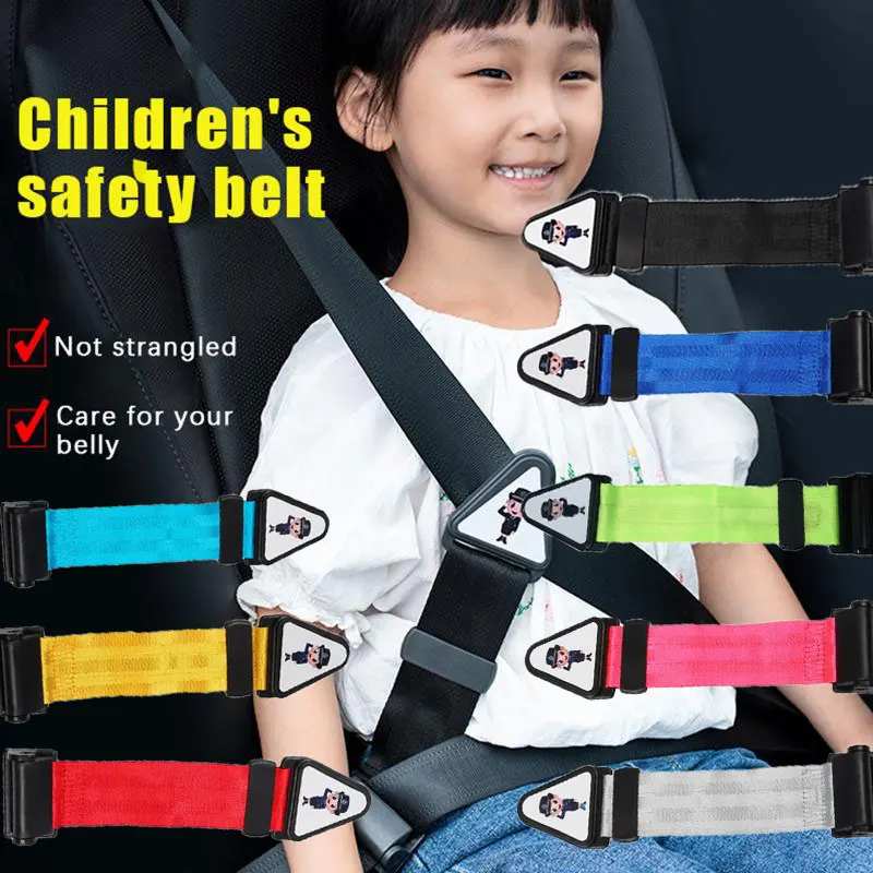 Children's Youth Polyester Car Seat Belt Harness Easy-to-Use Adjustable Anti-Snag Safety Restraint With Neck Protection