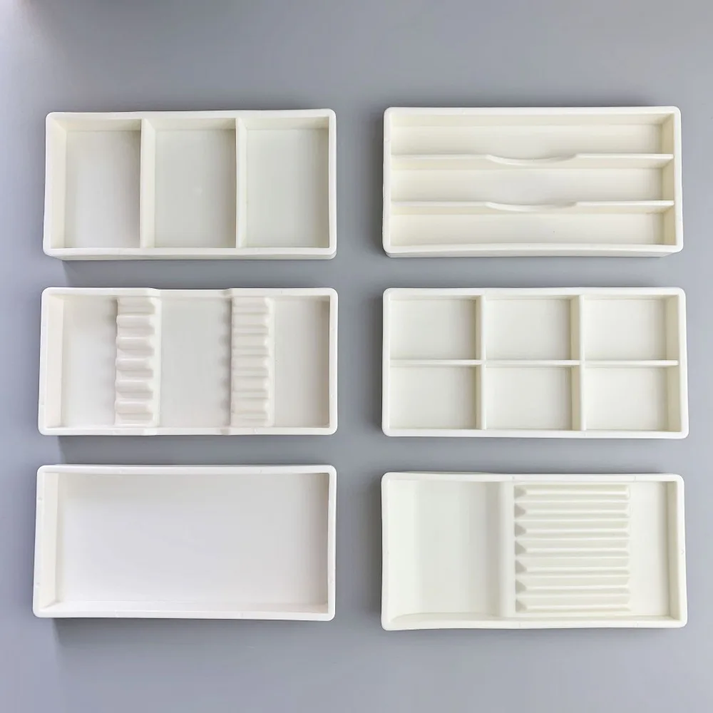 6PCS Dental Autoclavable Tray Plastic Drawer Easy to Clean Sterilize For Dentist Doctor Surgical Dental Instrument Tray Lab Tool