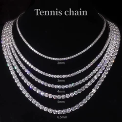 Lycfn 2-5mm Moissanite Full Diamond Tennis Bracelet Necklace GRA 925 Silver Plated 18k Women Man Wedding Party Bracelets Jewel