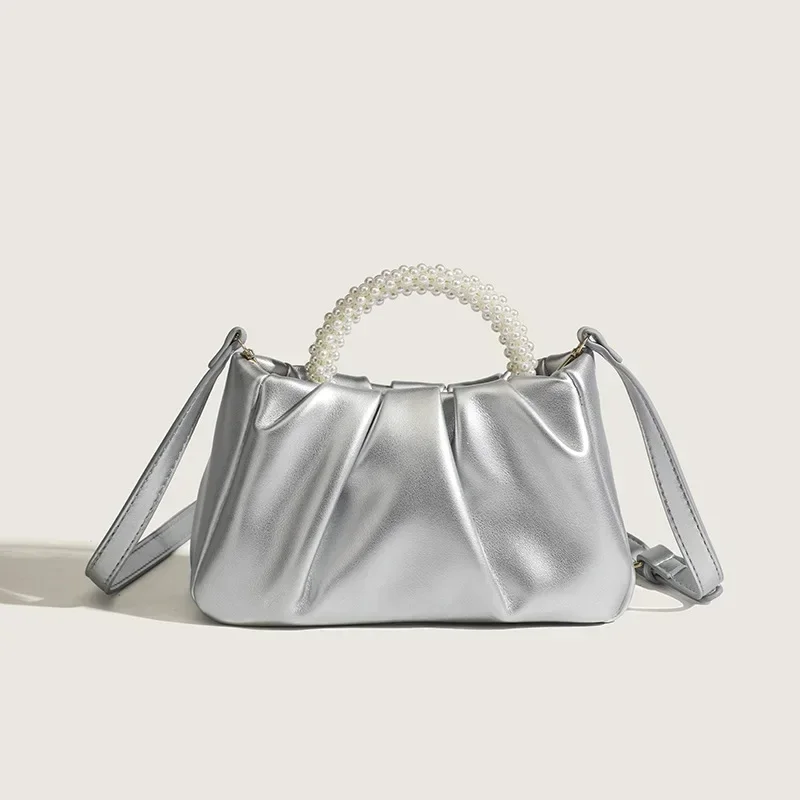 

НОВЫЕ сумки на плечо с бисером, женские новые корейские сумки из искусственной кожи с рюшами, сумка для подмышек, посылка для пельменей, сумка Bolsas Feminina