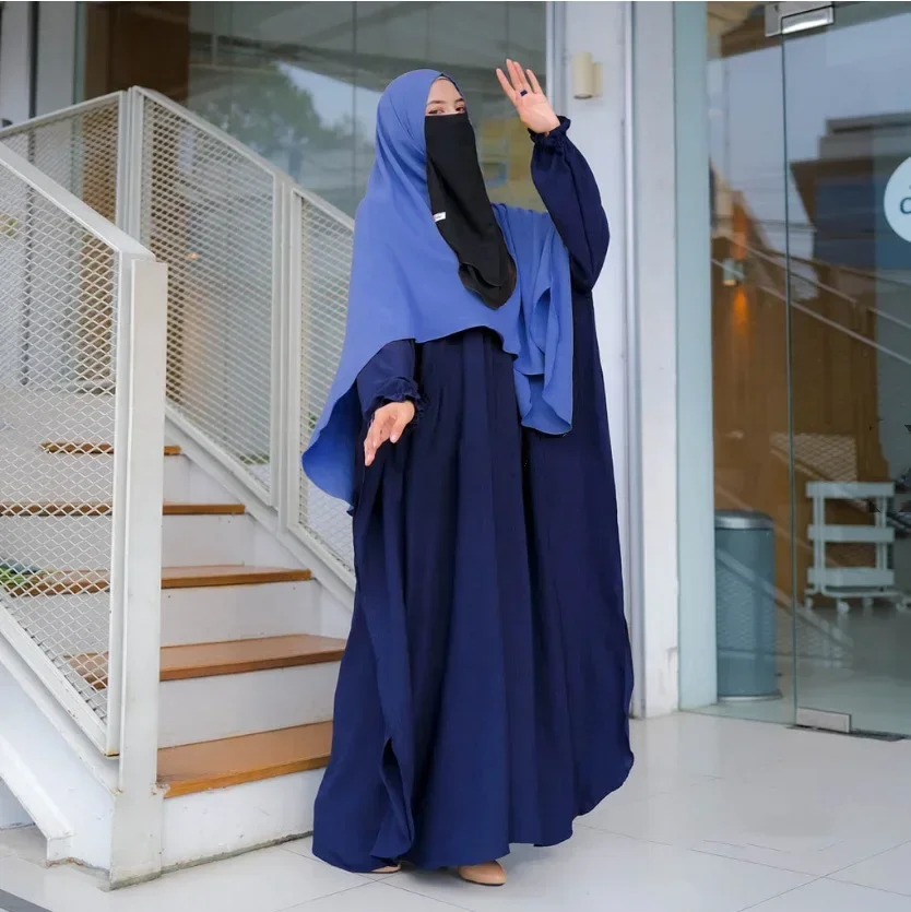 

One Piece Jilbab Prayer Dress Abaya with Pockets Ramadan Eid Muslim Dresses Abayas for Women Loose Dubai Islamic Clothes Niqab