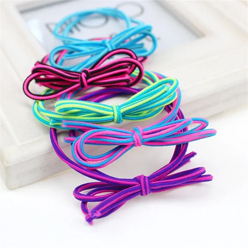 50PCS/lot Tri-color Hand-woven Rope Hair Accessories for Women Headband Elastic Bands for Hair for Girls Band Hair for Kids