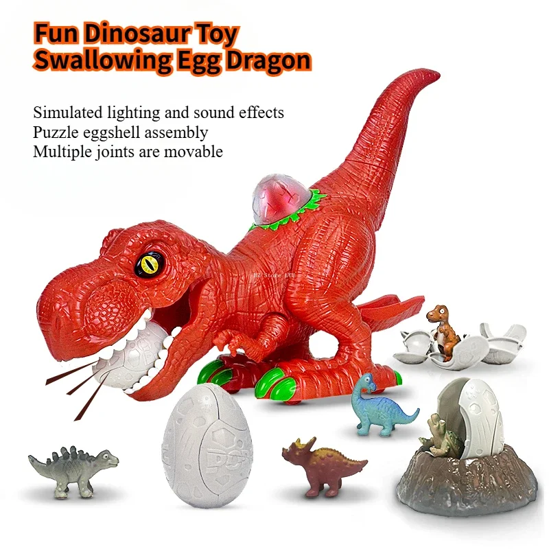 Super Sized Dinosaur Toy, Children's Jurassic Tyrannosaurus Rex Model, Simulation, Egg Laying, Swallowing, Walking, Roaring