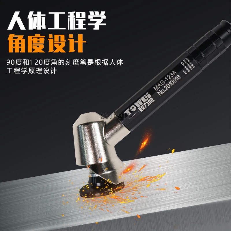 Smerigliatrice pneumatica a gomito 45 gradi 90 Smerigliatrice piatta Smerigliatrice pneumatica Penna Lucidatura Taglio bordi