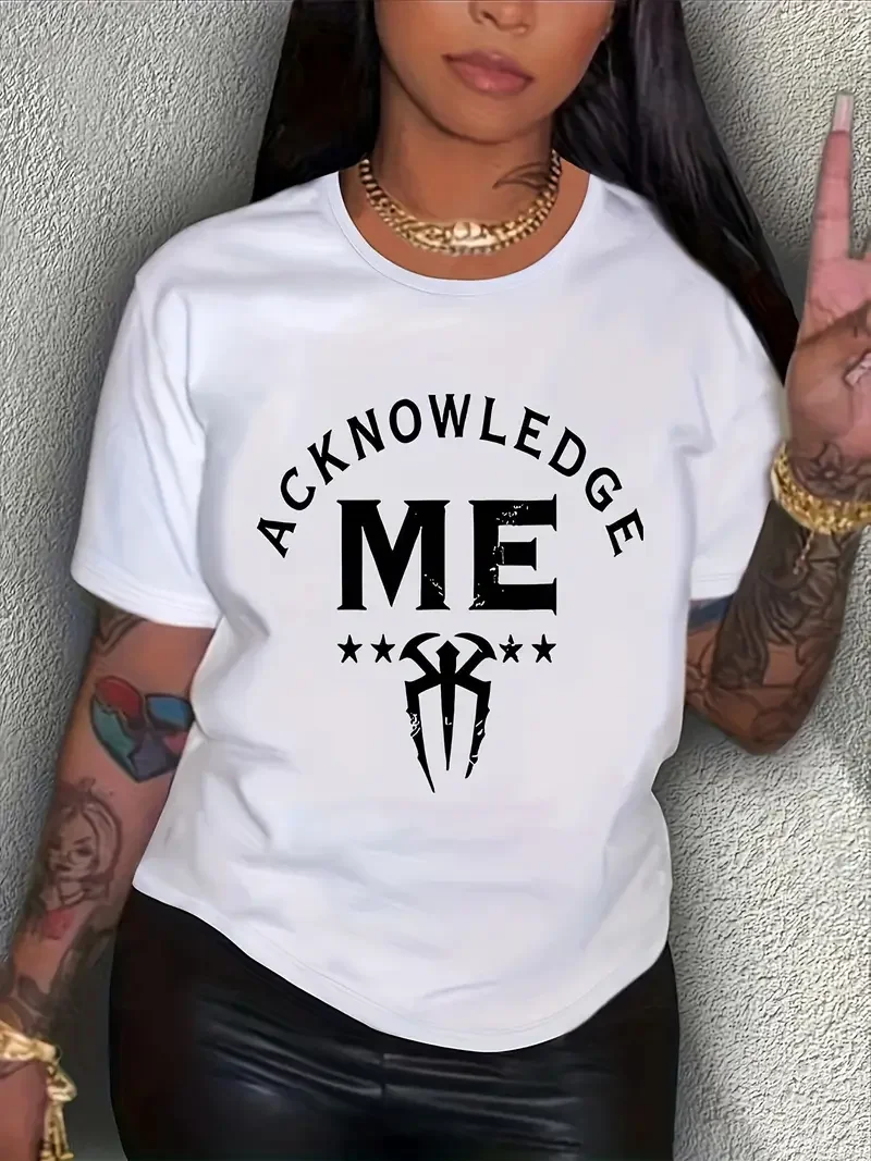 Acknowledge Me	Women t shirt Summer Fashion Short sleeved T-shirt Tee Tops Printed O-neck Casual T-shirt Women's Clothing