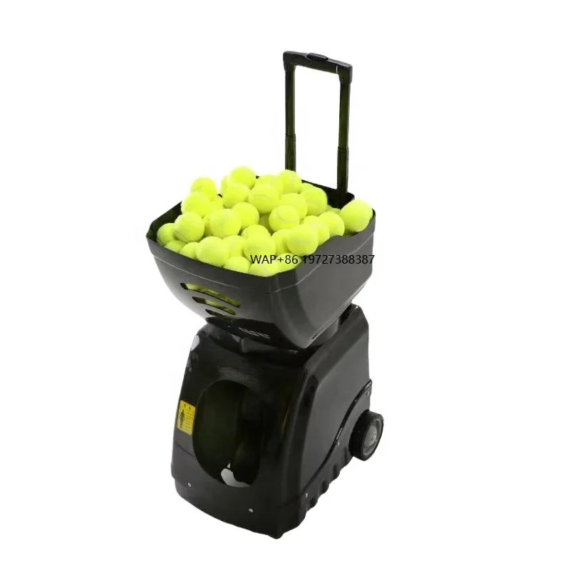 

Customs Logo Tennis Training Equipment Auto Training Shooter Remote Tennis Auto Feed Machine Tennis Ball Machine
