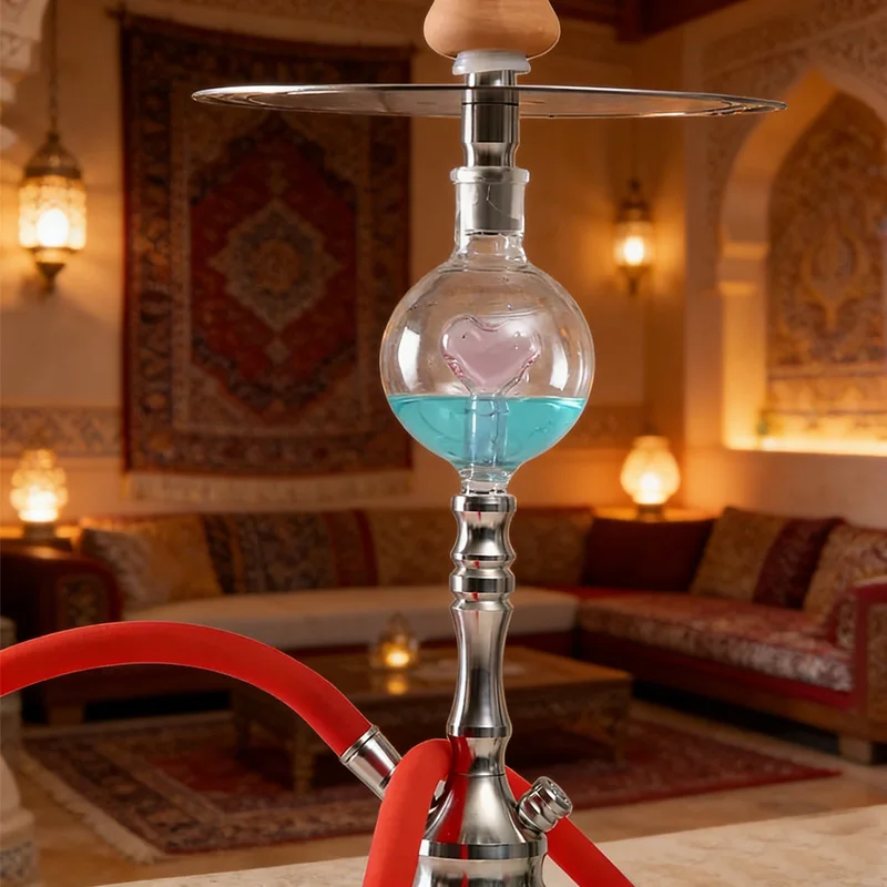 

Pink Heart Design Glass Molass Catcher for Hookah Shisha 18.8mm Joint Size Unique Smoking Accessory