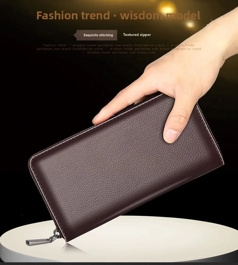 Sac à main Simple pour hommes, nouveau sac à main à fermeture éclair unique, grande capacité X, sac à main décontracté pour hommes, portefeuille Long pour téléphone