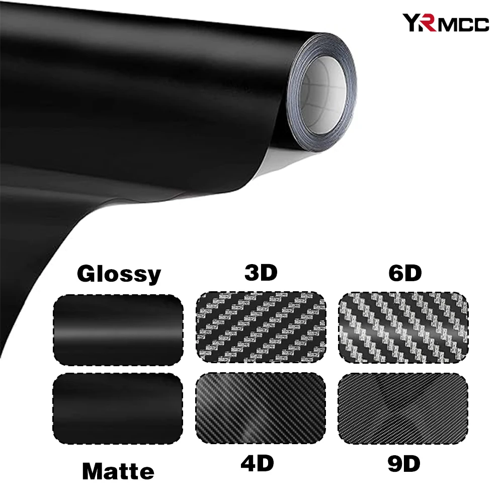 Carbon Fiber Vinyl Wrap Black Naklejki samochodowe Wodoodporna folia do automatycznego tuningu Naklejki motocyklowe Winyl samoprzylepny do akcesoriów samochodowych