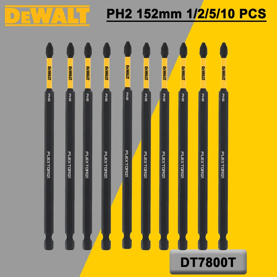 DEWALT 1/2/5/10PCS PH2 152mm Original Impact Screwdriver Bit High Hardness Electric Screwdrivers Drill Extended Enhanced DT7800T