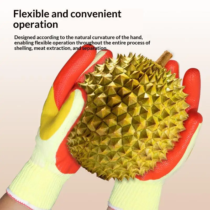 1Pair Anti Puncture Protective Gloves Wear Resistant Safety Work Durian Opening Chestnut Gardening Picking Tool