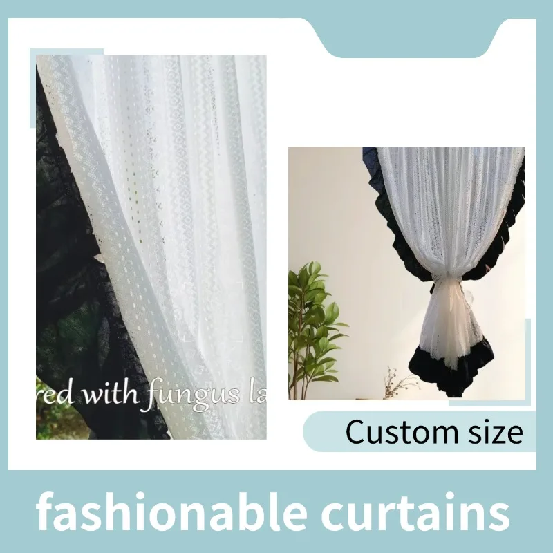 

French Light Luxury Lace Retro Tulle Curtains For Living Room Bedroom Dining Study Grace Romantic Vertically Decor Custom Size
