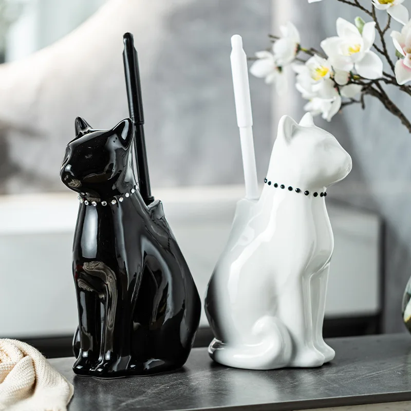 

Bathroom Toilet Brush Ceramic Animal Long Enough Handle Cleaning Brush Home Accessories Toilet Brush Bathroom Decoration