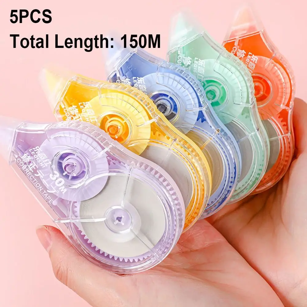 5pcs/Set Office Supplies Correction Tape Roller Student Stationery White Sticker Tape 5mm Width 150M Error Eraser Tape Book images - 6