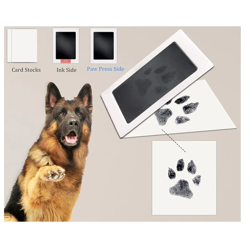 Pet Paw Print Footprint Keepsake Kit Disposable Non-Toxic No-Rinse Ink Pad No Stains DIY Stamp for Dogs Cats Puppy Kitten