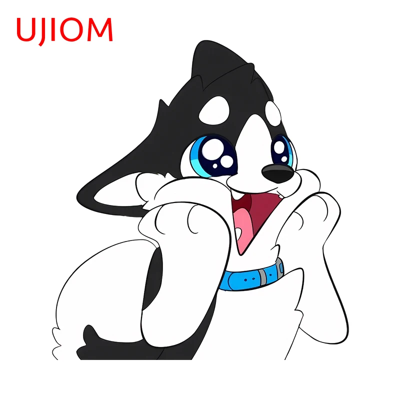 UJIOM Cute Furry Half Body Design Wall Stickers Kawaii Style Cartoon Graffiti Decals Perfect Washroom Kids Bedoom Room Murals