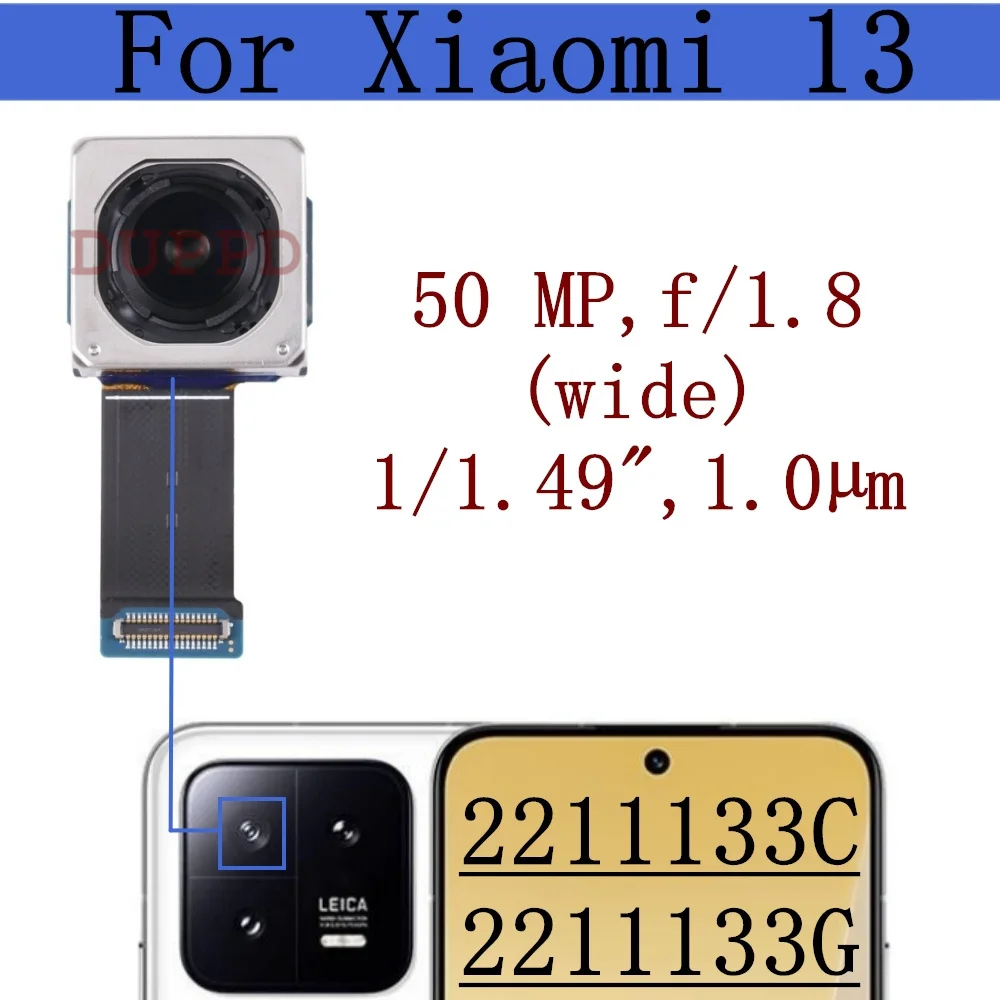 Rear Camera For Xiaomi 13 Mi 13 Mi13 2211133G Front Selfie Wide Facing Main Back Camera Flex Cable Parts