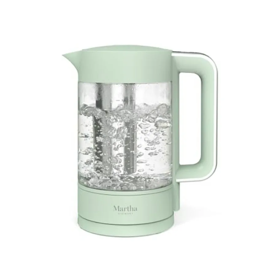 

Electric Kettle with Removable Stainless Steel Tea Infuser Glass Carafe 1.7L 7 Cups Hot Water Boiler 4 Presets Keep Warm and Au