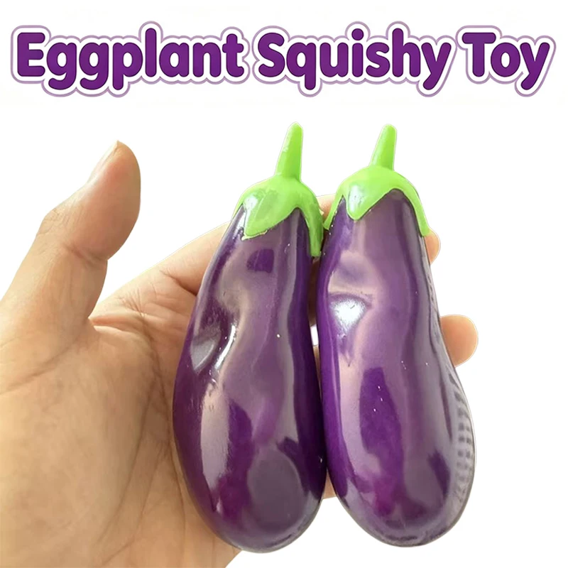 Handgefertigtes Auberginen-Squishy-Spielzeug, Stressabbau-Quetschspielzeug, formbares Fidget-Spielzeug ohne Rückfederung, Entspannungsball, Geschenke für Erwachsene
