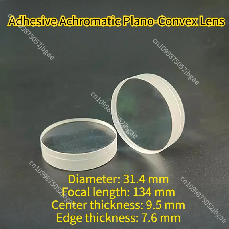 Objectif plano-convexe achromatique adhésif, diamètre 31.4, longueur focale 134mm, pour bricolage, télescope astronomique, 1 pièce