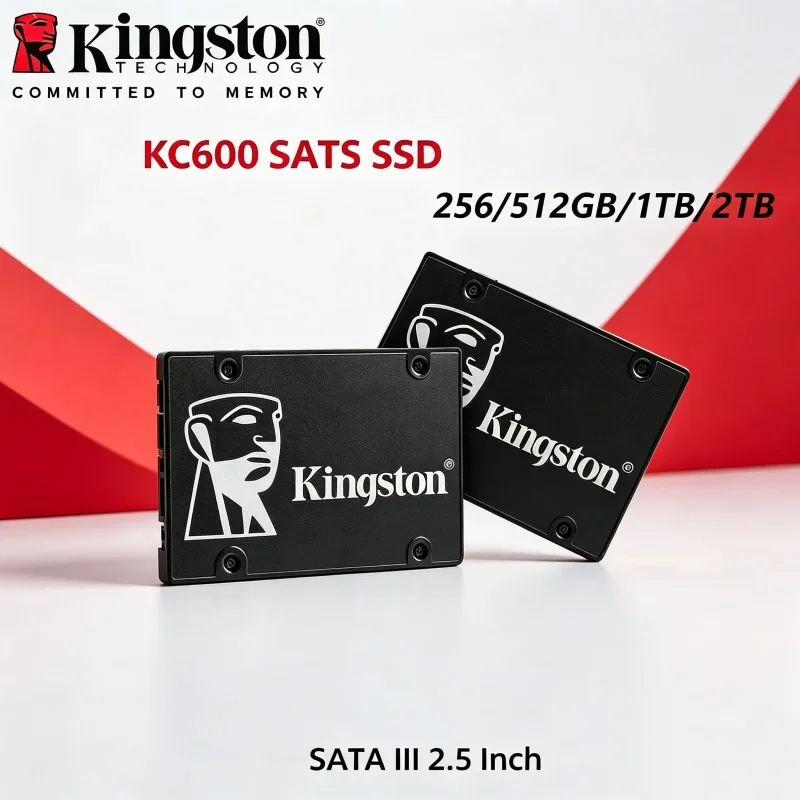 Kingston Exalted Low-Dissipation KC600 SSD 1TB 256GB 512GB 2TB SATA 3 2.5 Inch Internal Solid State Drive HDD Hard Disk HD SSD