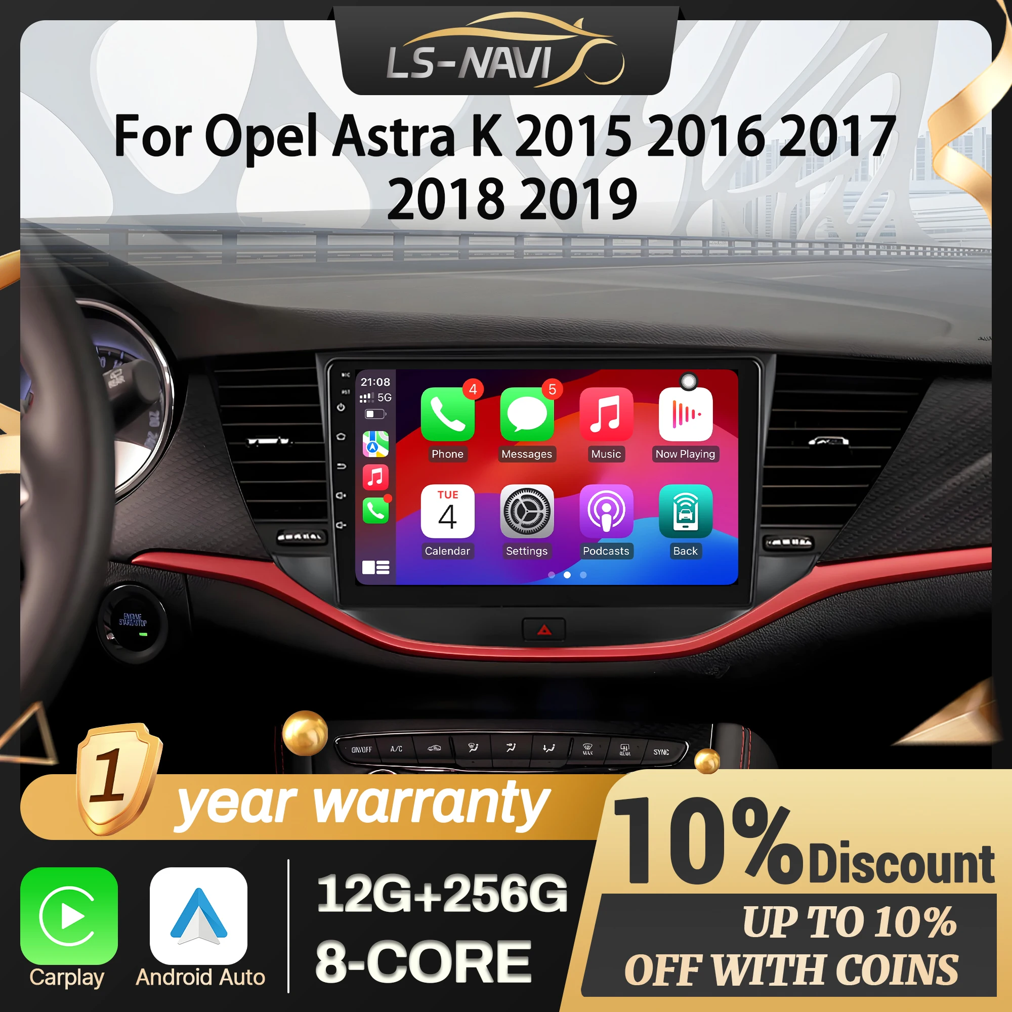 

Car Radio Android 14 For Opel Astra K 2015 2016 2017 2018 2019 Wireless BT Carplay Multimedia Navigation Touch Screen System