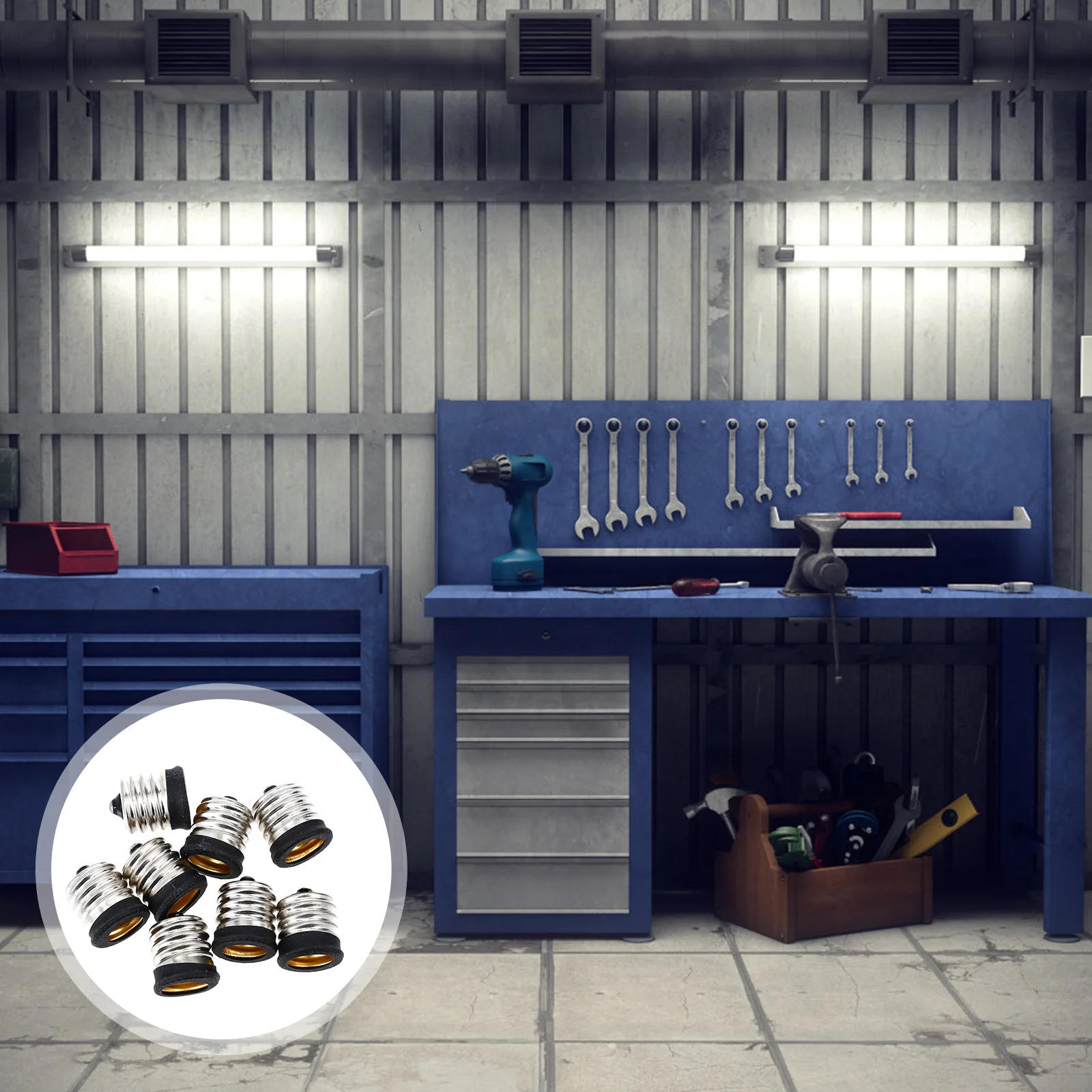 

8 pcs Lamp Holder Converter E17 To E14 Light Bulb Socket Adapter For Garage Workshop Basement Lamp Socket Converter