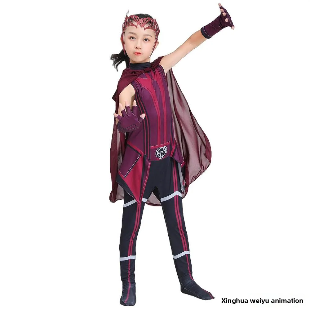 Costume de super-héros pour fille de sorcière rouge, vêtements de Cosplay pour enfants, loween Role-plang, Dr traditionnel chinois