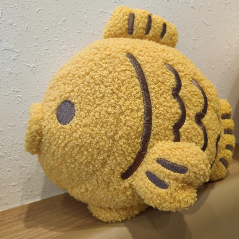 Nowa kreskówka realistyczna Taiyaki żółta ryba Snapper pluszowa poduszka wypchane zwierzę poduszka Sofa dekoracja krzesła urodziny prezenty na boże narodzenie