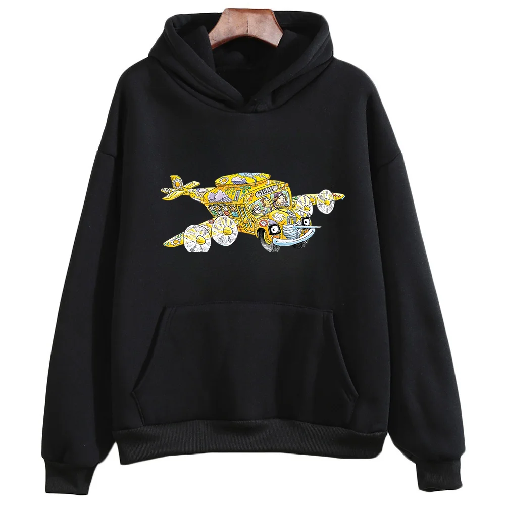 

Graffiti school bus y2k streetwear kawaii harajuku sweatshirt ropa men women winter clothes outerwear outfit anime hoodie tops
