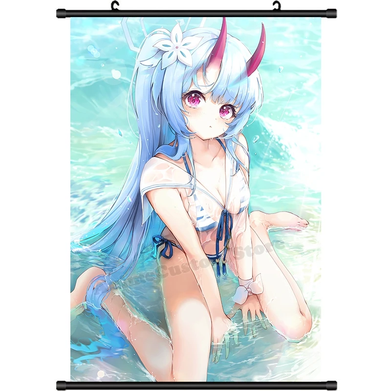 Game Anime Waraku Chise Blue Archive HD Wall Scroll Roll Painting Poster Hanging Picture Poster Home Decor Cosplay Art Gift