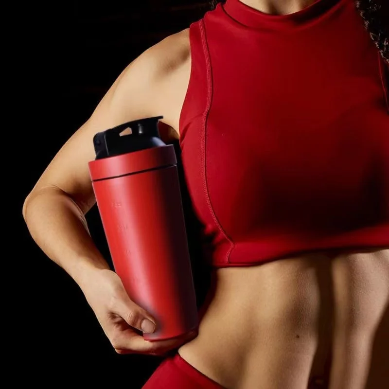 Taza mezcladora de proteínas en polvo de acero inoxidable 750, botella de agua deportiva portátil para Fitness, taza a prueba de fugas, taza