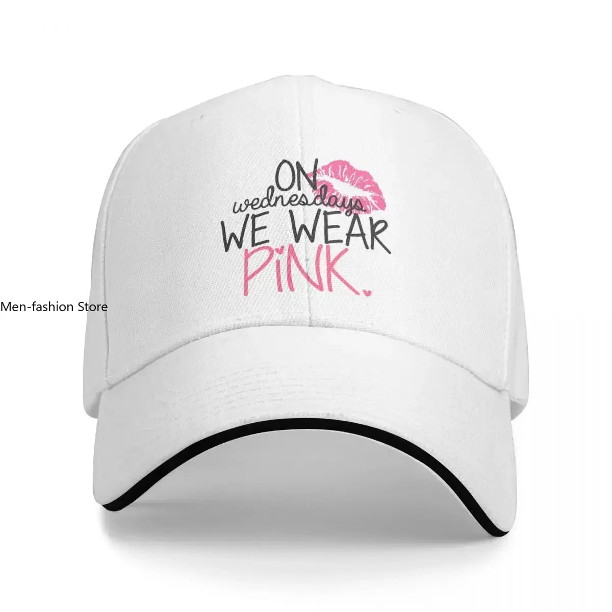 On Wednesdays We Wear Pink Baseball Caps Hip Hop Sandwich Hats Unisex Adjustable Sun Hat Sport