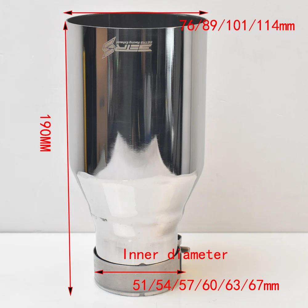1 قطعة 304 SUS العالمي الفولاذ المقاوم للصدأ شفة مضمنة ماسورة العادم الخمار تلميح قطع مسطحة #5