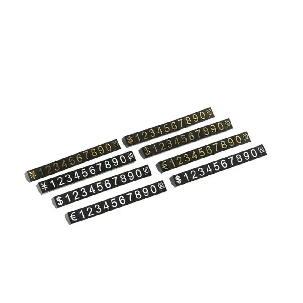 10pcs X-l Digital Price Tag Display Stand Plastic Labels Jewelry Price Cubes