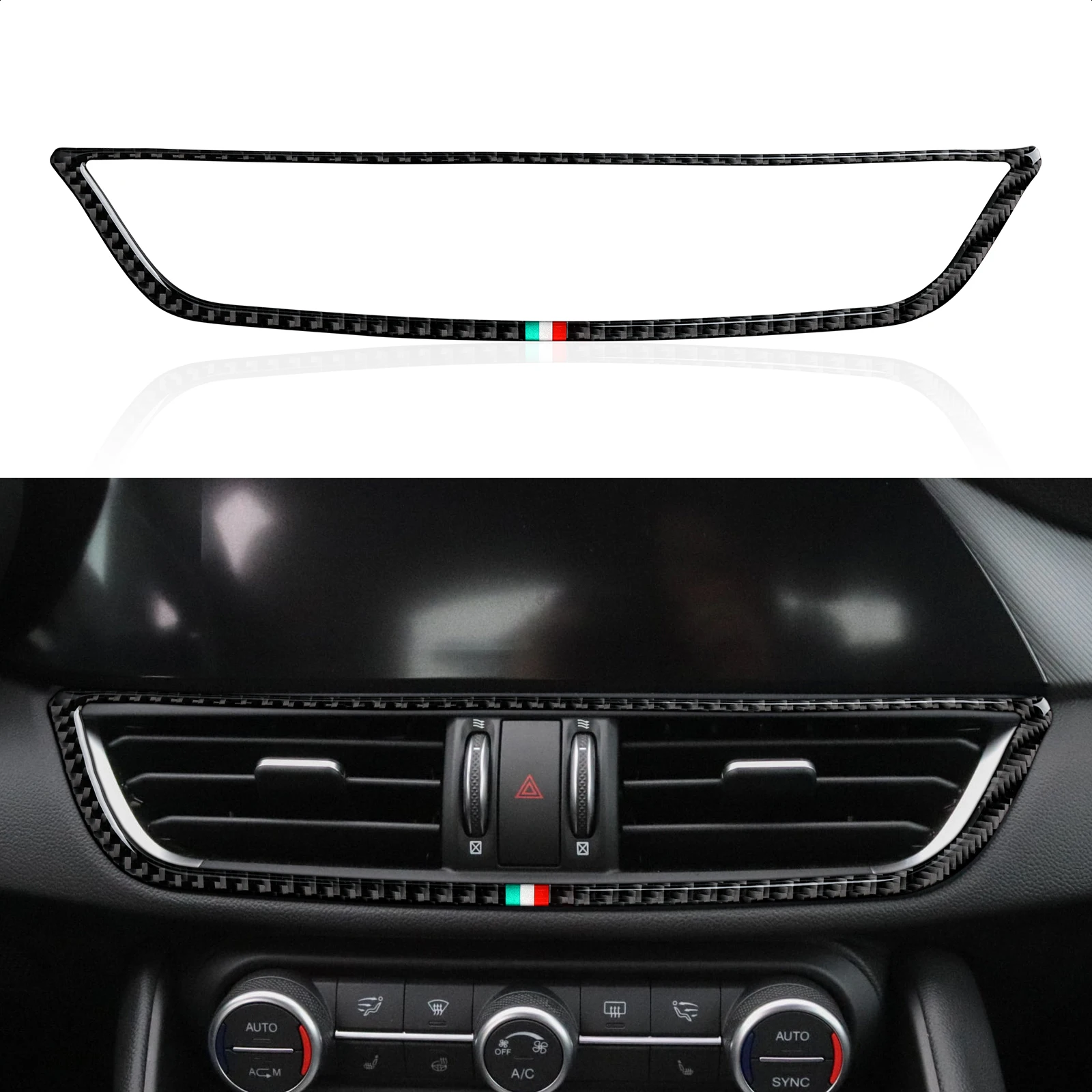 For Alfa Romeo Giulia 952 2016-2027 Car Center Console Air Conditioning Vents Panel, Carbon Fiber Interior Sticker Accessories