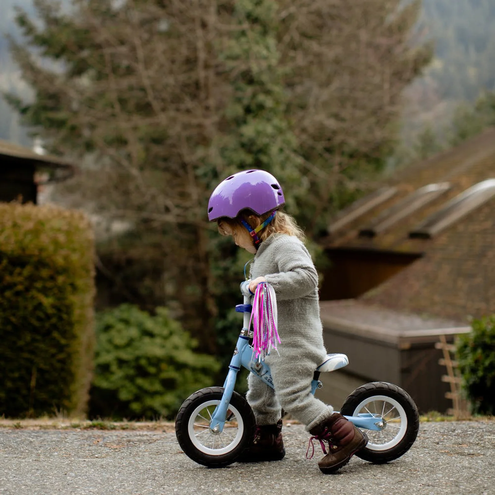 

Colorful Holographic Ribbons Bike Streamers Durable Handlebar Tassels For Scooter Tricycle Cycling Accessories