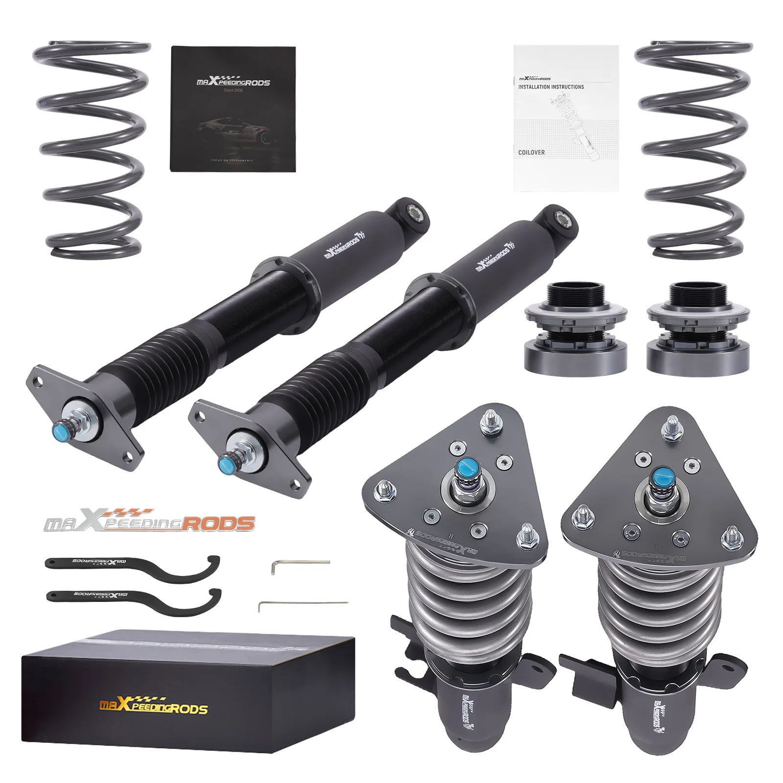 MaXpeedingrods COT7 Coilovers 24 Click Adjustable  Damper Suspension Set For Mazda 3 04-13 Coilovers Struts Shocks