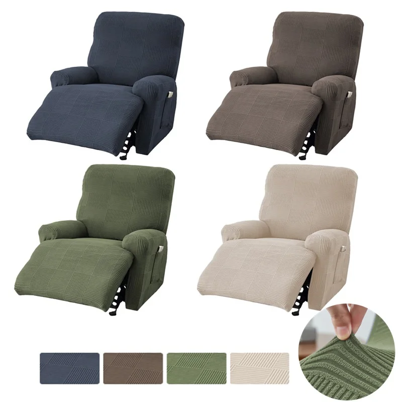 

1 Seater Elastic Recliner Sofa Cover Thicken Jacquard Chair Sofa Protector Stretch Relax Armchair Couch Covers for Living Room
