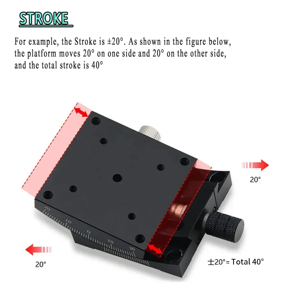 Precision X/XY Axis Stages Manual Goniometer Camera Optical Adjustment Frame Radian Angle Table Swing Angle Adjustment Table