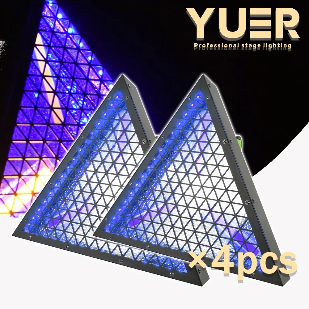 4PCS/ Lot Triangle RGB Led Retro Background Effect Light party light COB Beads DMX Auto DJ Disco show Wedding Stage Lighting